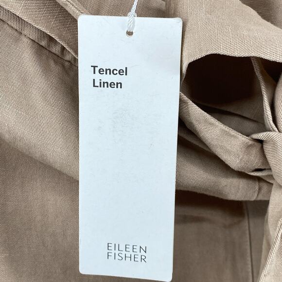 EILEEN FISHER Pants XL Tencel Linen Lantern Ankle Belted Twill Beige NEW - Picture 8 of 15